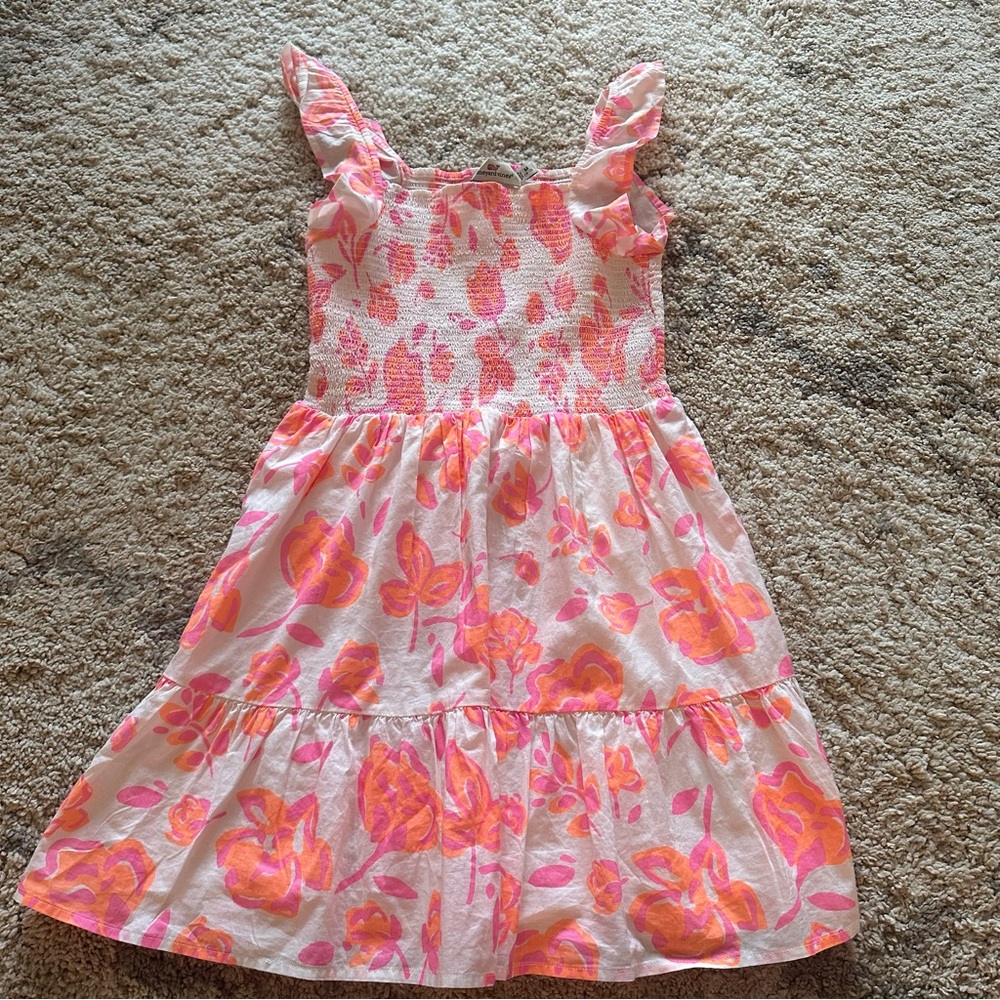 Vineyard Vines Girls Floral Sundress White Pink Orange